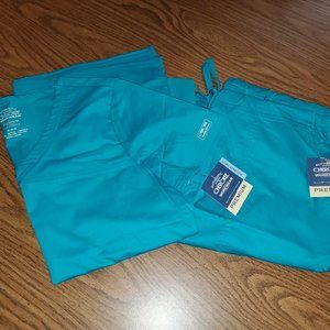 BNWT  Set Cherokee Workwear Women's 3-Pocket V-Neck Scrub Top &  Flare Leg Pant